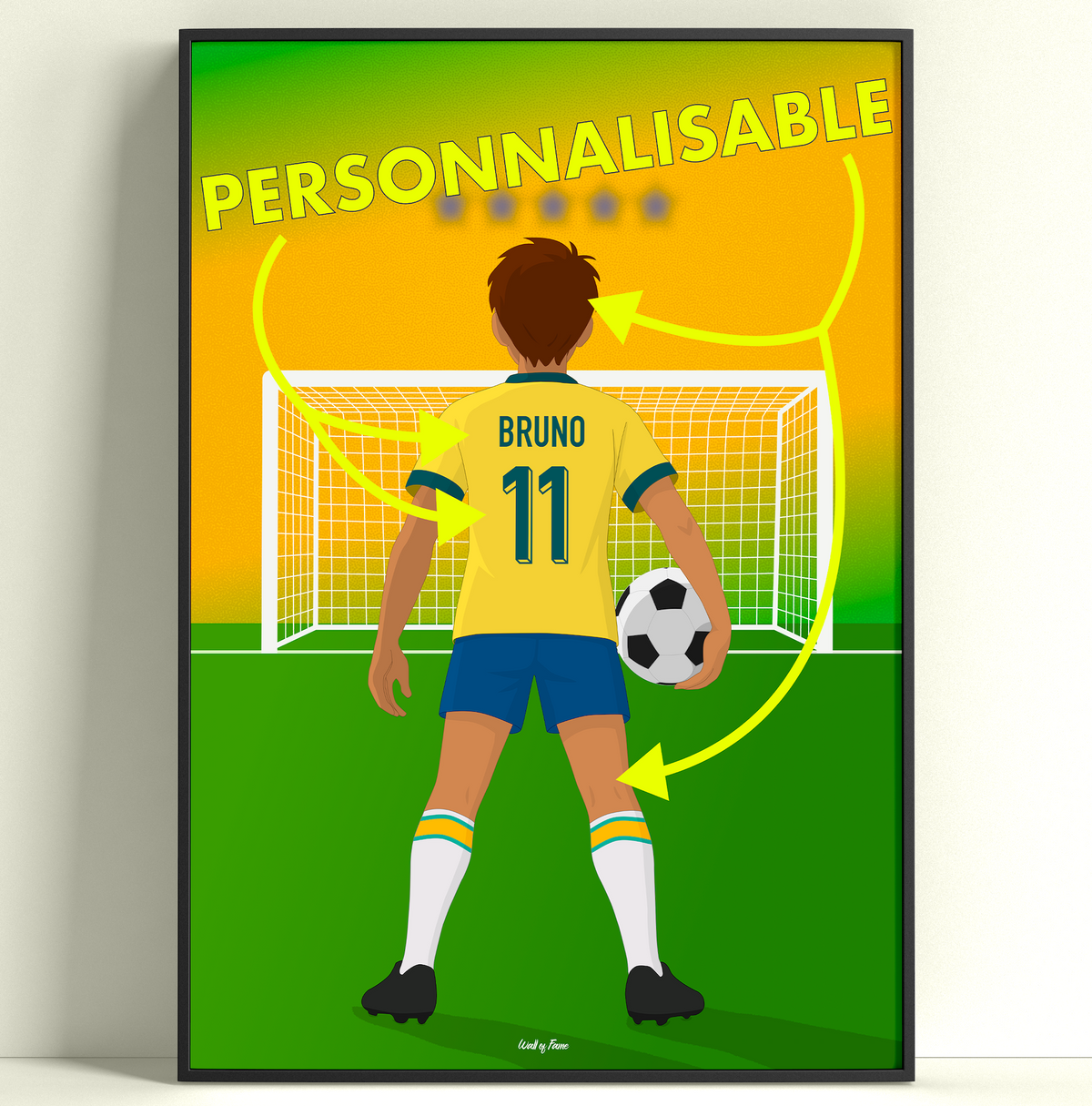🇧🇷 Poster Équipe du Brésil Personnalisé – Enfant