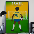 🇧🇷 Poster Équipe du Brésil Personnalisé – Enfant