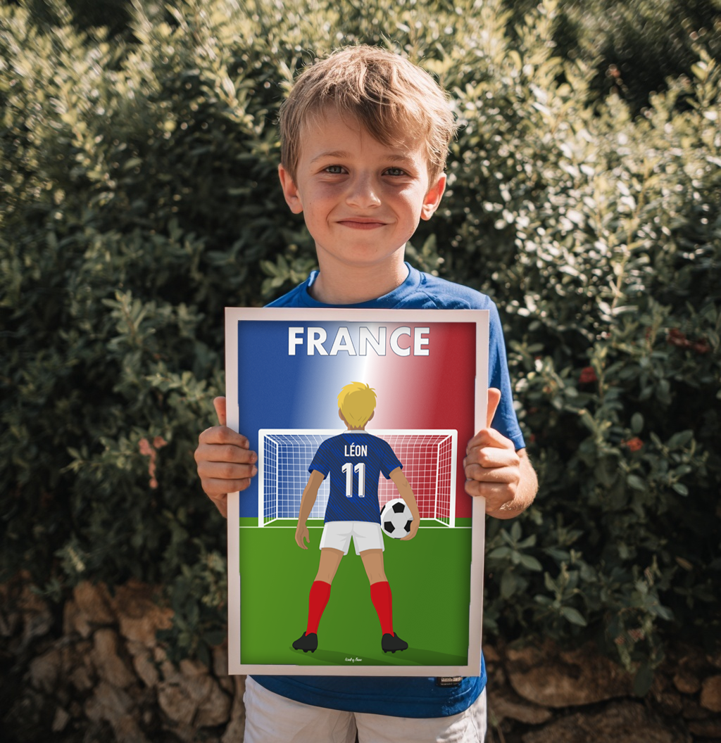 🇫🇷 Poster Équipe de France Personnalisé – Enfant