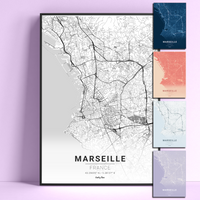 AFFICHE  PLAN DE MARSEILLE – 6 styles au choix (dont Édition OM)