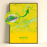 Poster Plan de Nantes – 6 Styles au Choix (dont Édition FC Nantes)