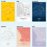 Poster plan de LENS – 6 styles au choix (dont Édition RC LENS)