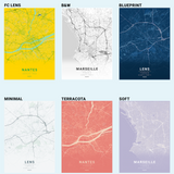 Poster Plan de Nantes – 6 Styles au Choix (dont Édition FC Nantes)