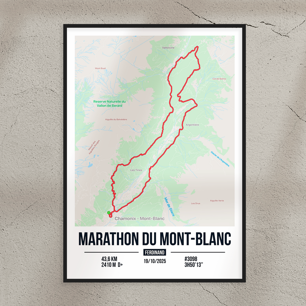 Poster Personnalisé Marathon du Mont-Blanc