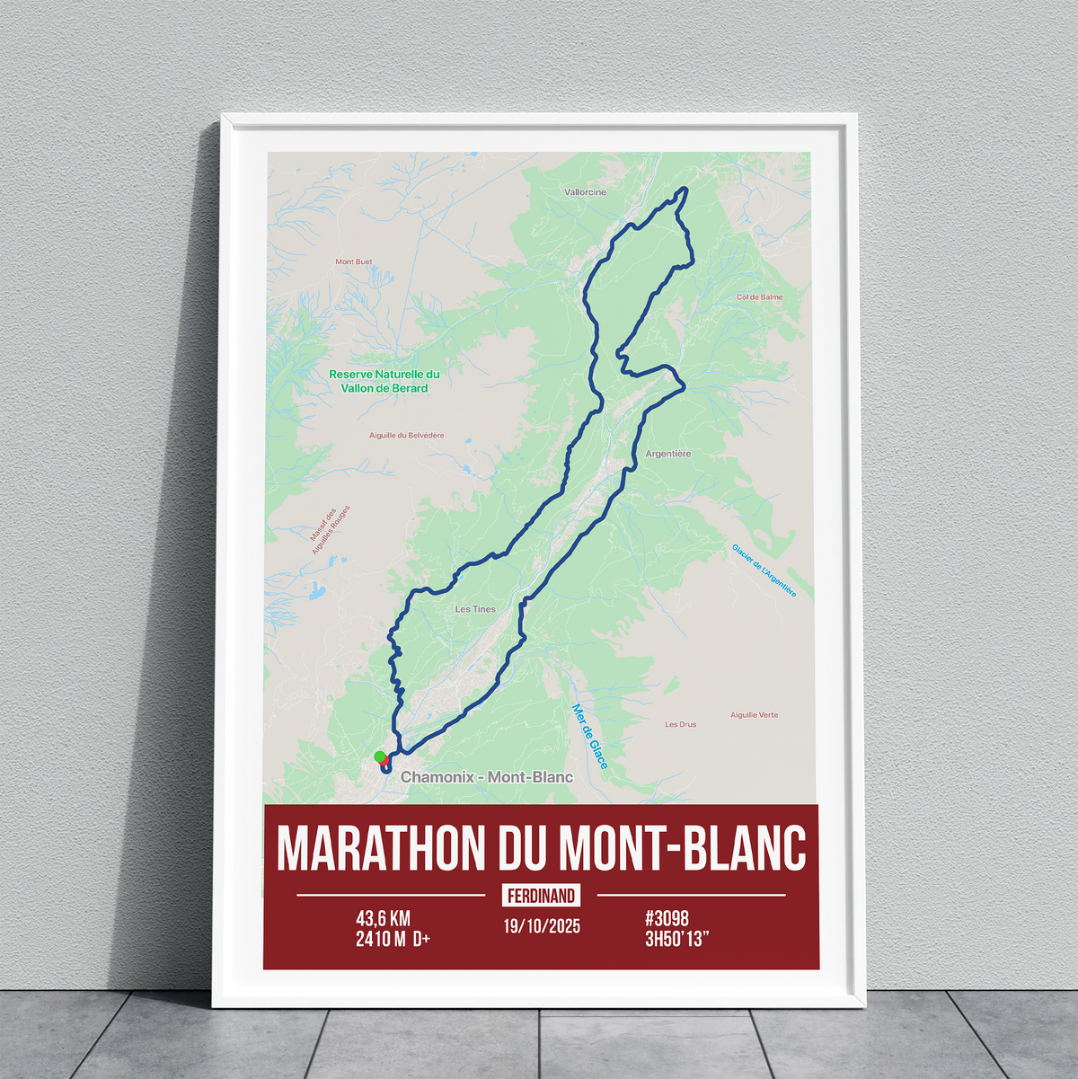 Poster Personnalisé Marathon du Mont-Blanc