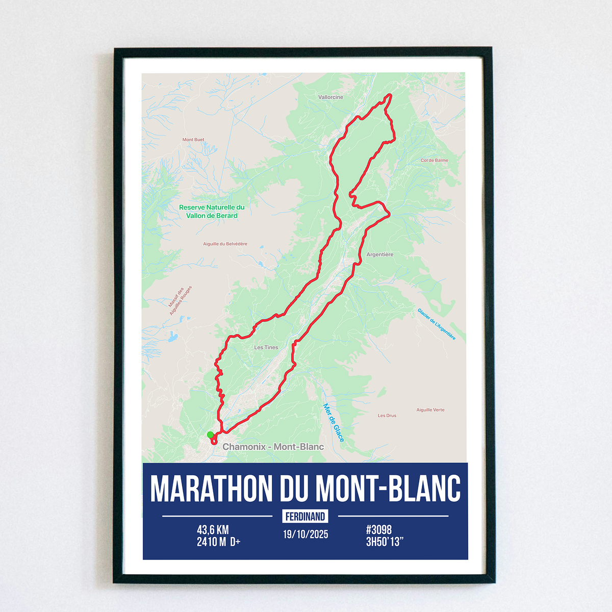 Poster Personnalisé Marathon du Mont-Blanc
