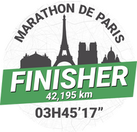 Sticker Marathon de Paris – Personnalisable – 7×7 cm