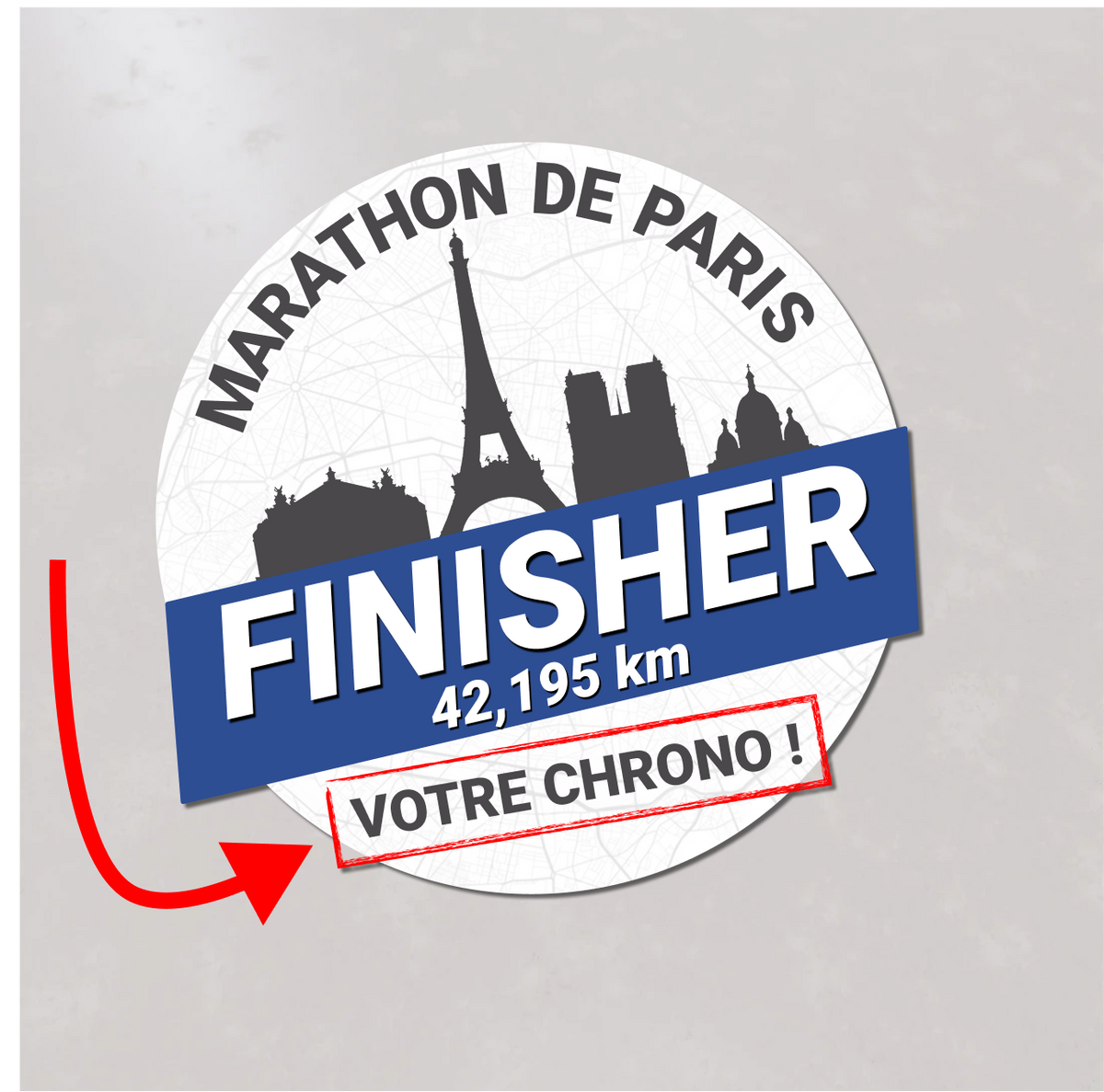 Sticker Marathon de Paris – Personnalisable – 7×7 cm