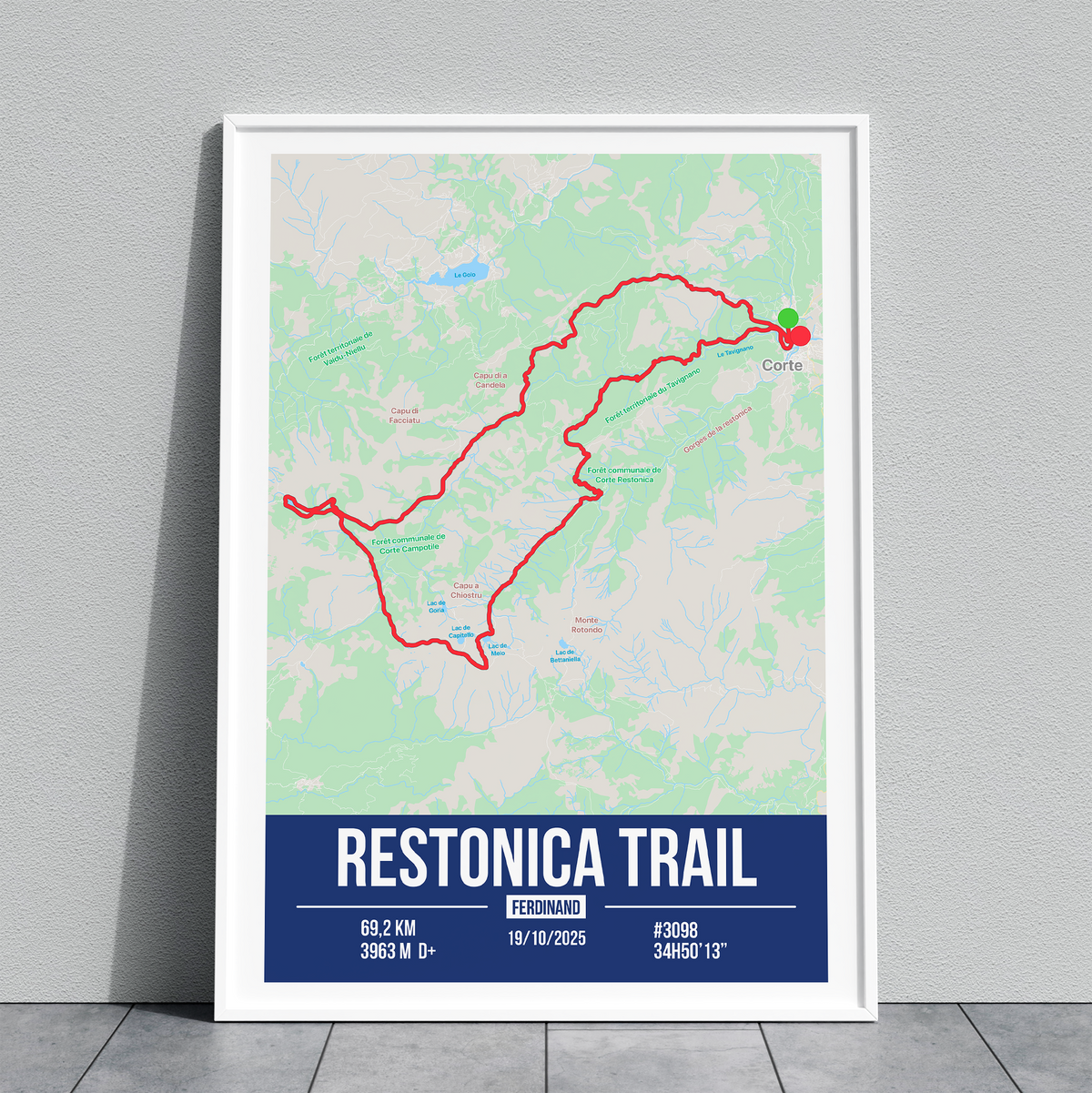 Poster Personnalisé Restonica Trail (69,2 km)