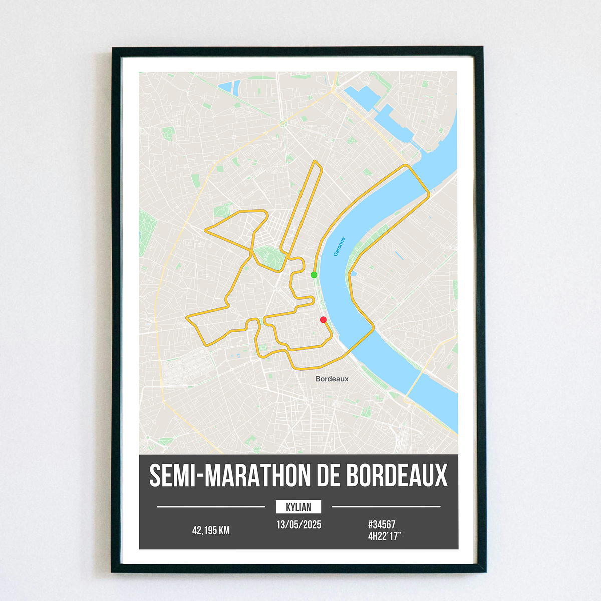 Poster Semi-Marathon de Bordeaux Personnalisé