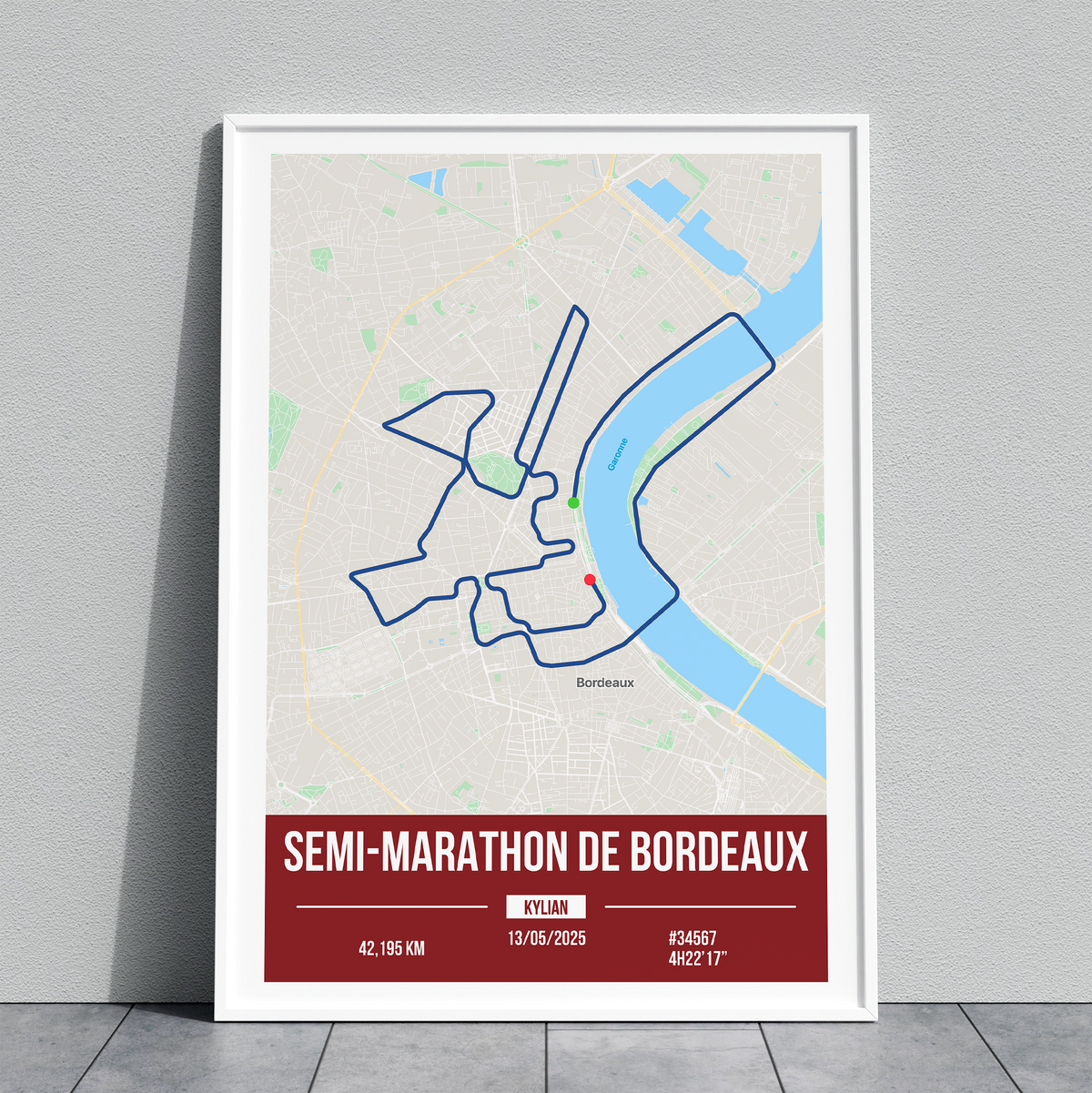 Poster Semi-Marathon de Bordeaux Personnalisé