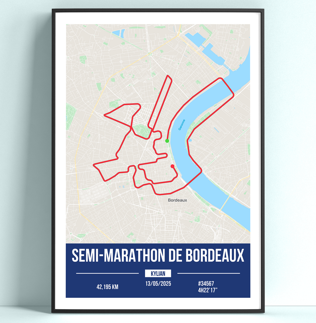 Poster Semi-Marathon de Bordeaux Personnalisé