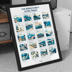 Poster Ultra Trails du Monde | Affiche Course Nature & Trail Running | Illustration Vintage | Cadeau Trailer