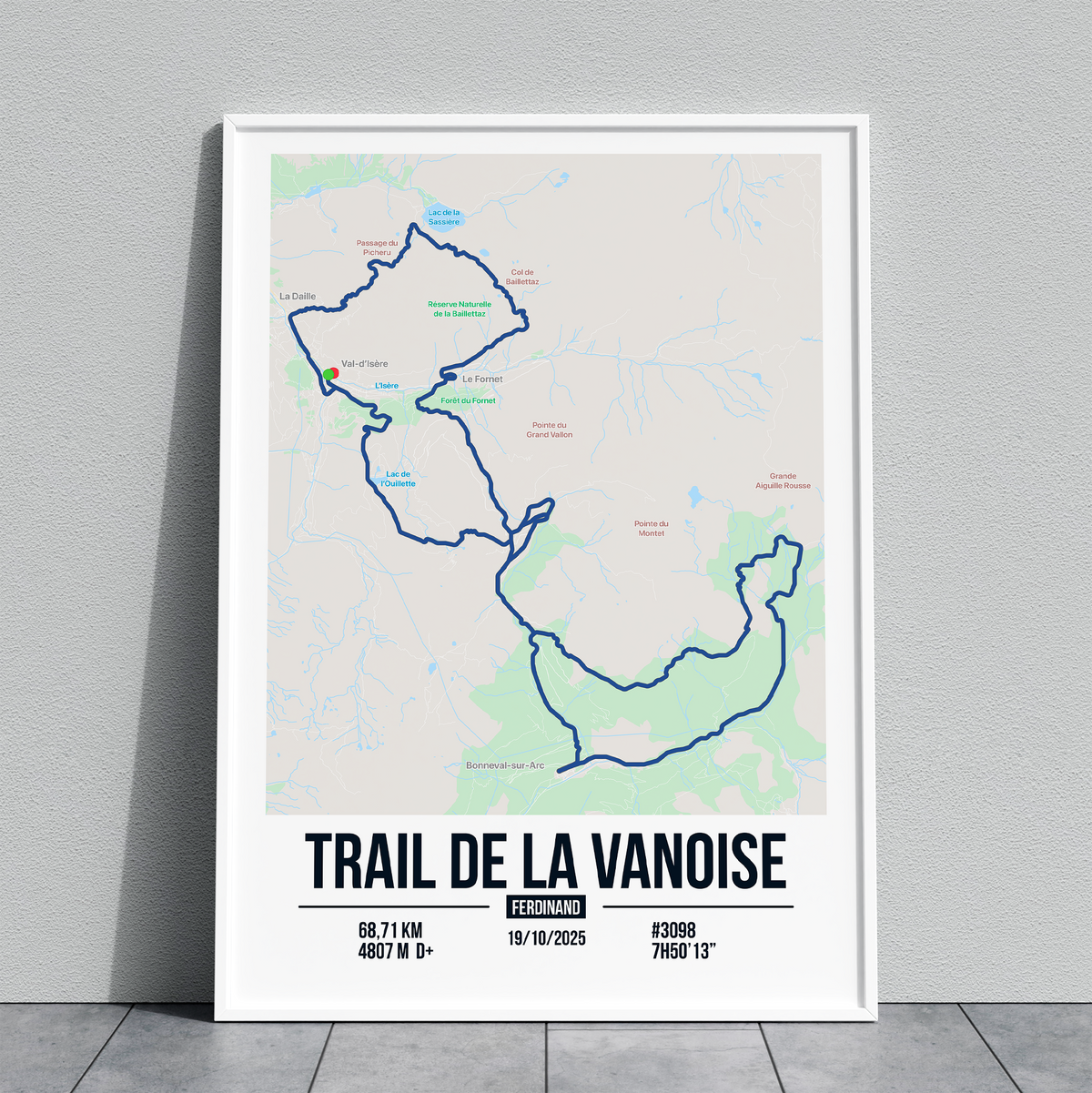 Poster Personnalisé Trail de la Vanoise (68 km)