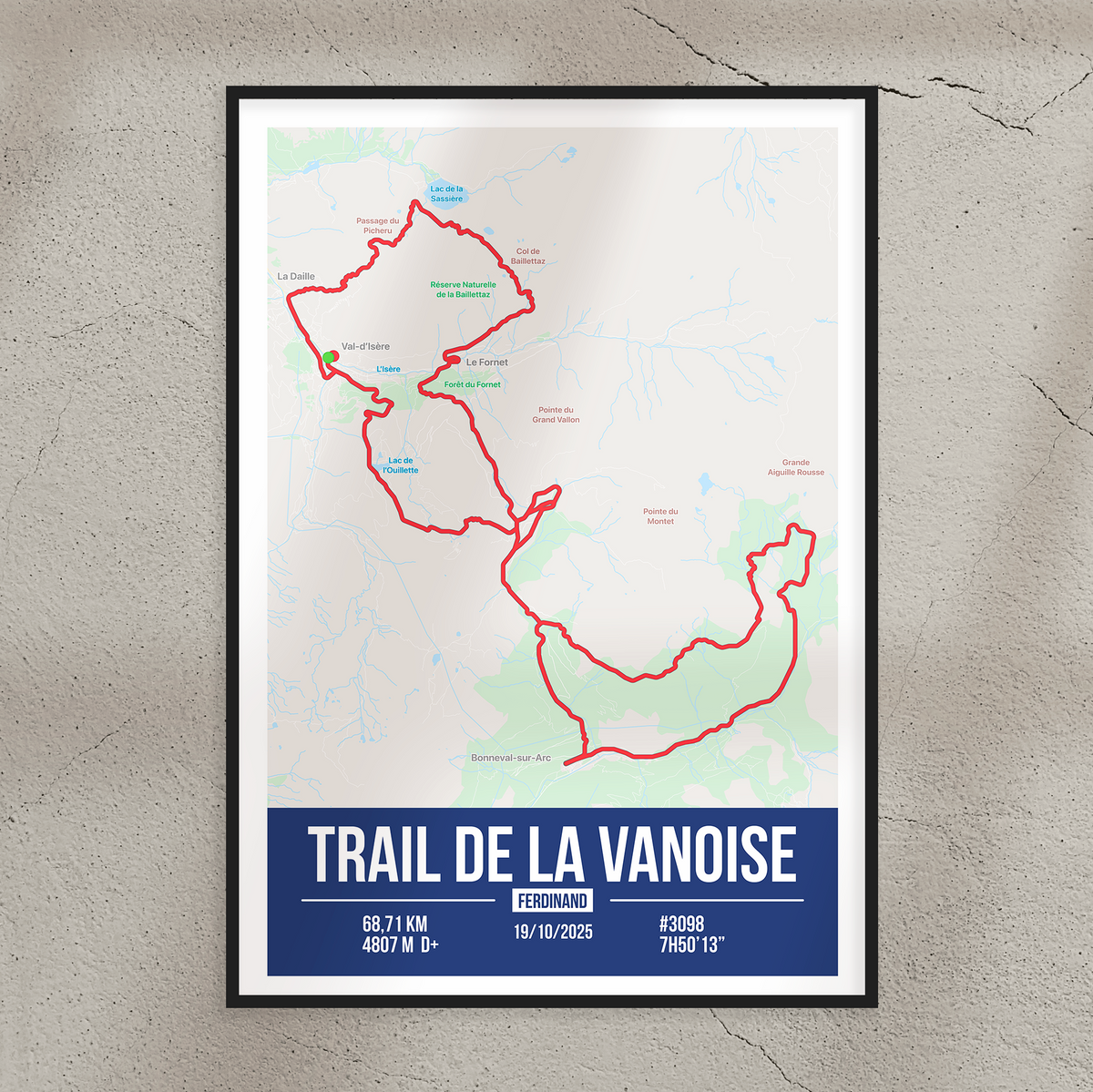 Poster Personnalisé Trail de la Vanoise (68 km)