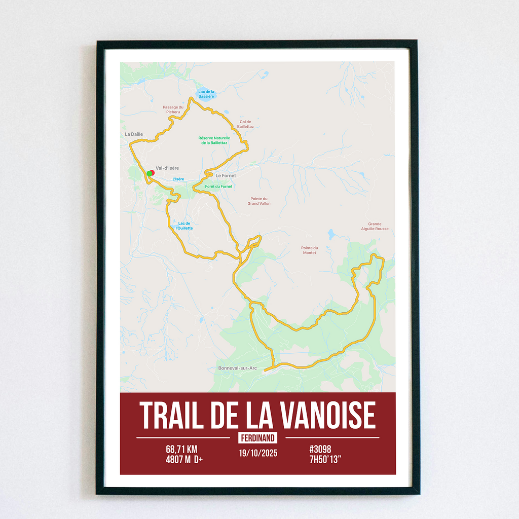 Poster Personnalisé Trail de la Vanoise (68 km)