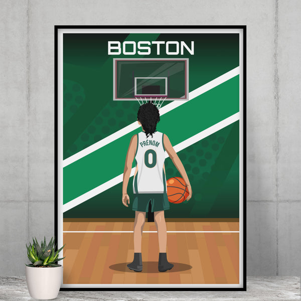 Affiche Basket Enfant Personnalisée - Boston
