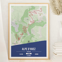 Alpe d'Huez - Affiche cyclisme personnalisable