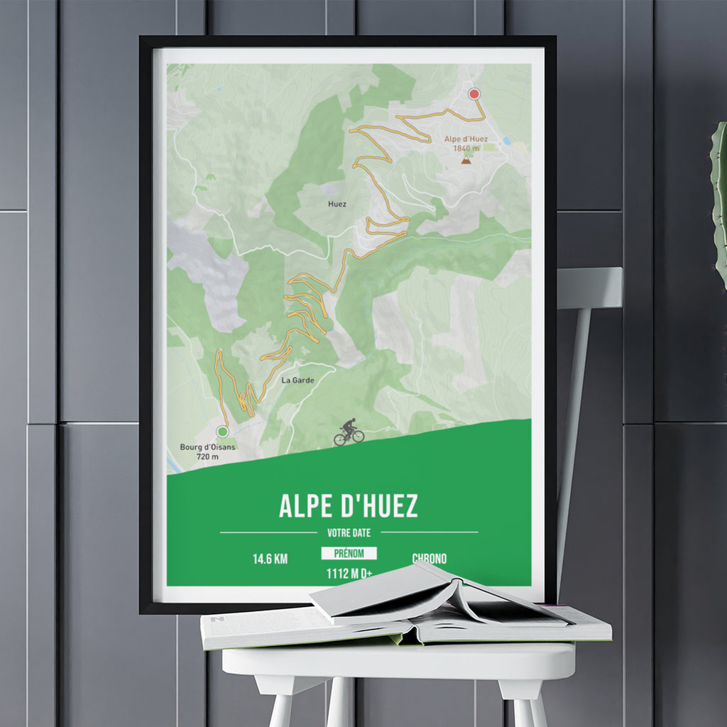 Alpe d'Huez - Customizable cycling poster