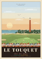 Affiche vintage Golf du Touquet – Côte d'Opale