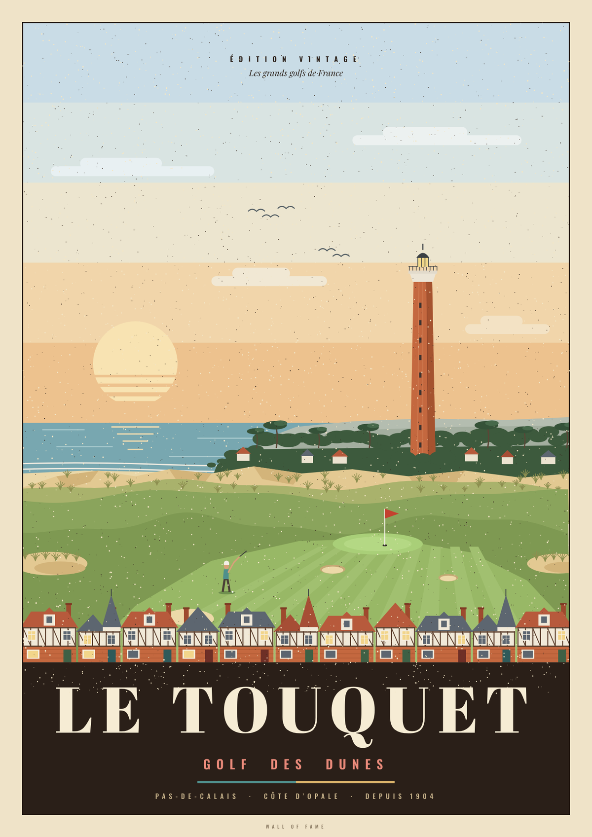 Affiche vintage Golf du Touquet – Côte d'Opale