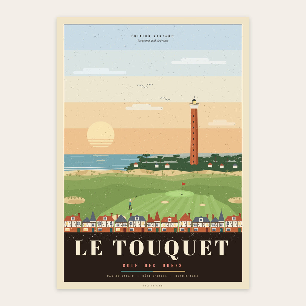 Affiche vintage Golf du Touquet – Côte d'Opale