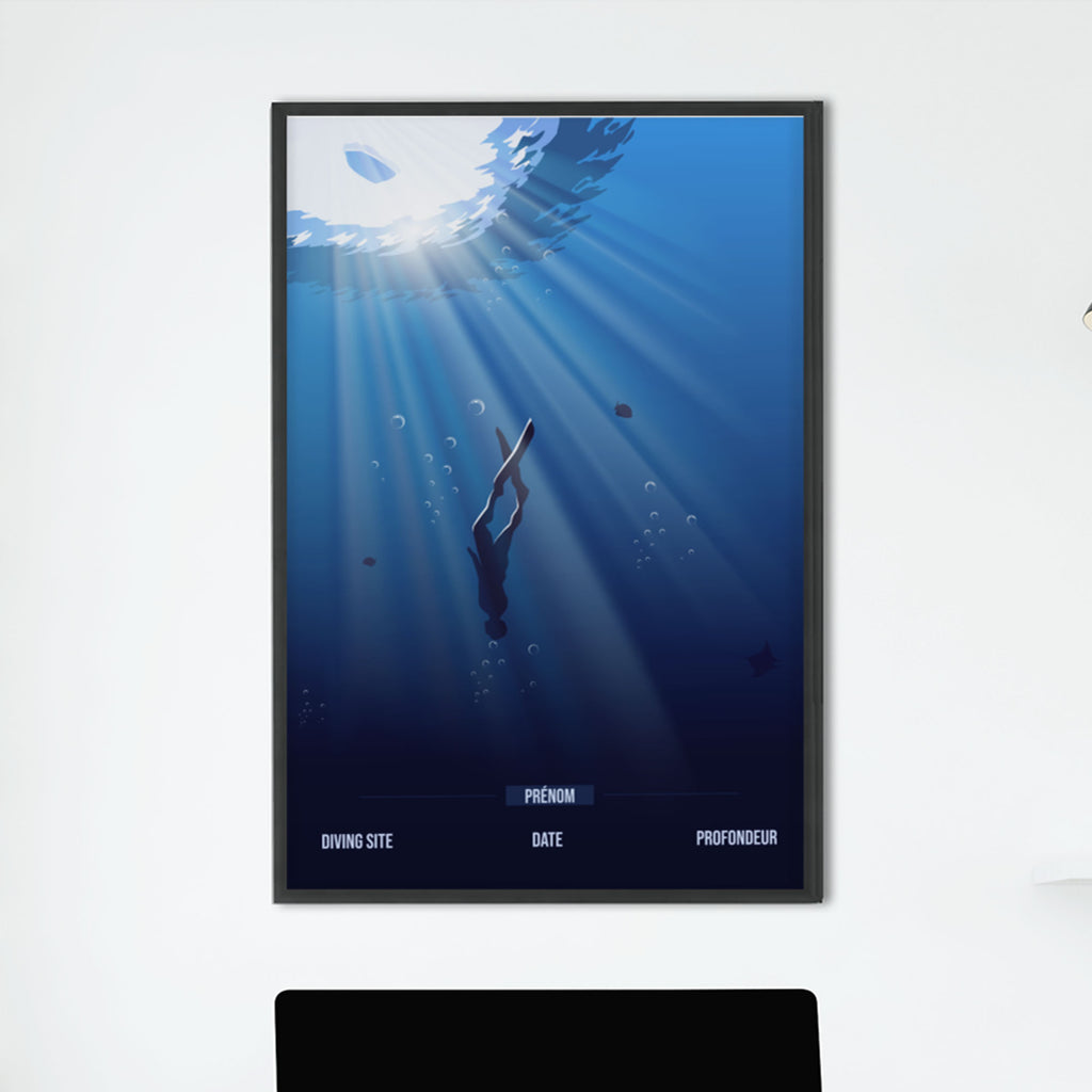Poster apnée personnalisable freediving