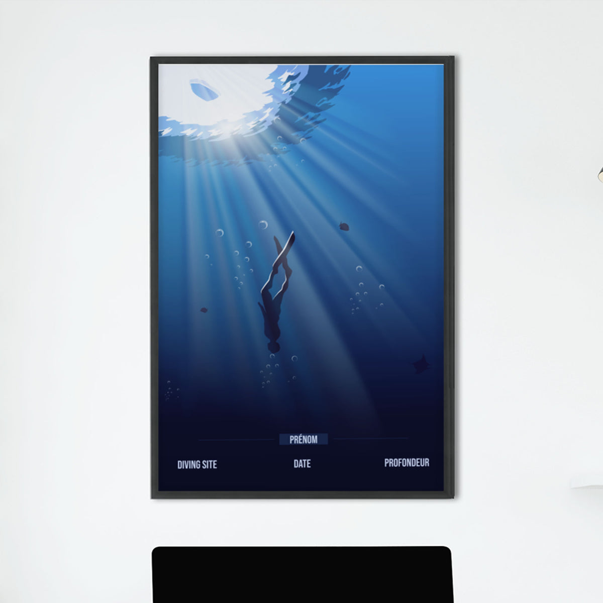 Poster apnée personnalisable freediving