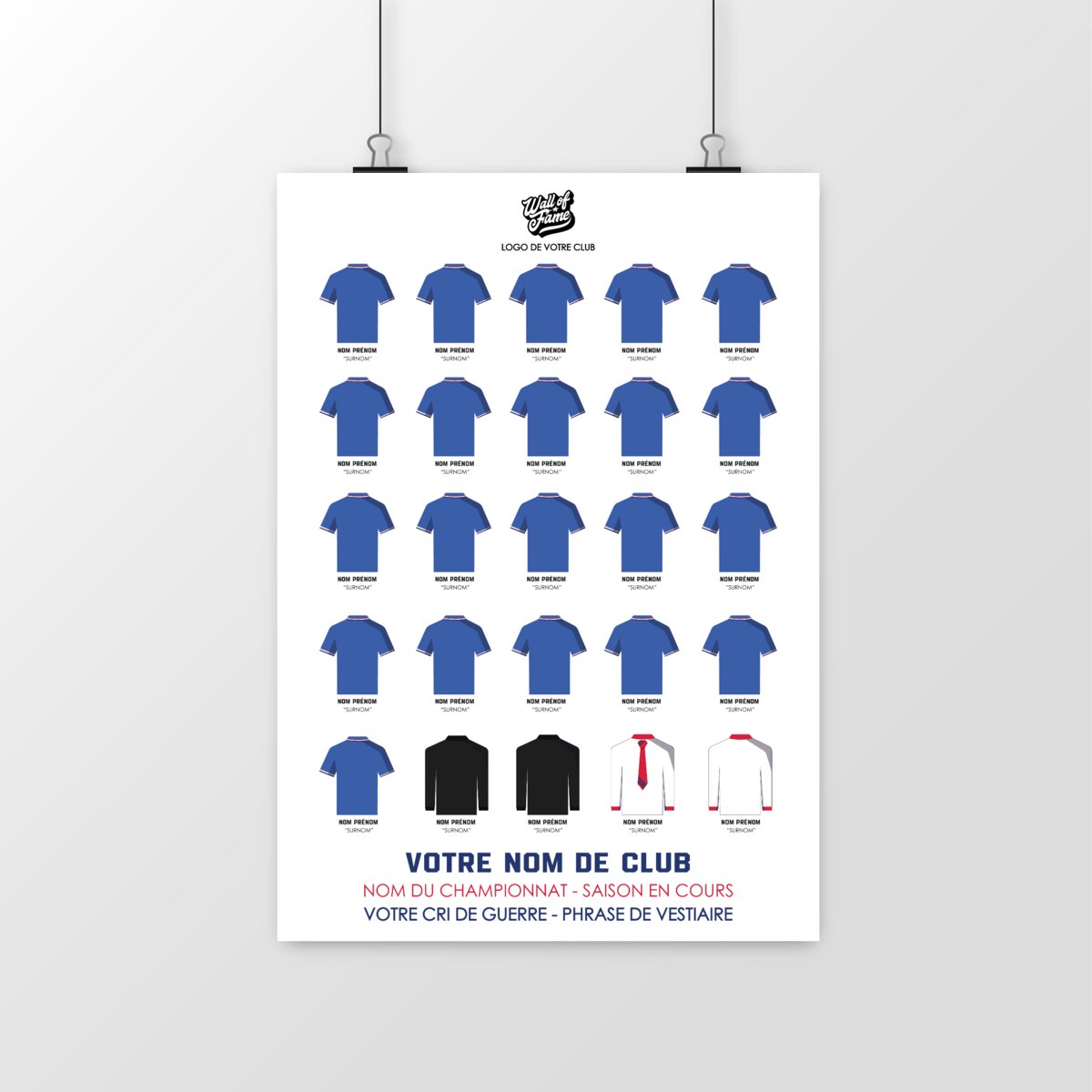 Votre équipe de foot - Personnalisable