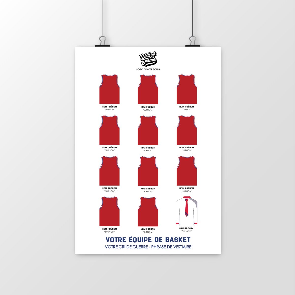Votre équipe de basket - Personnalisable